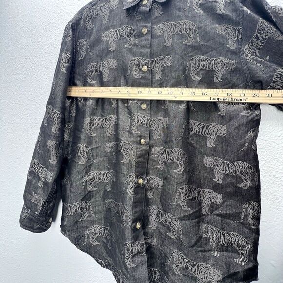 Angelique Made In Heaven Dress Shirt Tiger safari Print Womens unisex size M - Picture 6 of 11
